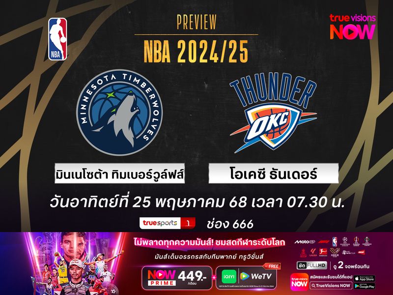 พรีวิว เอ็นบีเอ เพลย์ออฟ  โอเคซี ธันเดอร์ @ มินเนโซต้า ทิมเบอร์วูล์ฟส์