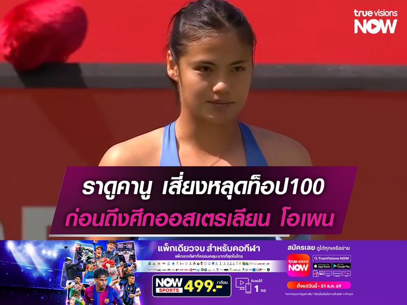 ราดูคานู เสี่ยงหลุดท็อป100 ก่อนถึงศึกออสเตรเลียน โอเพน